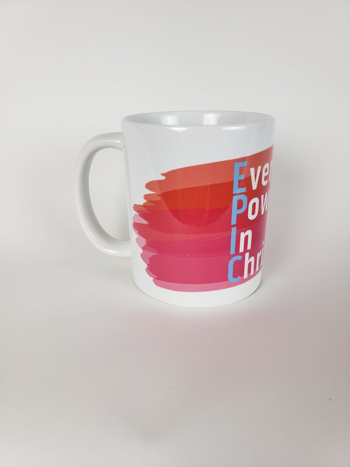 Ever Powerful In Christ Coffee Mug – Red and Blue - Madison Ghent