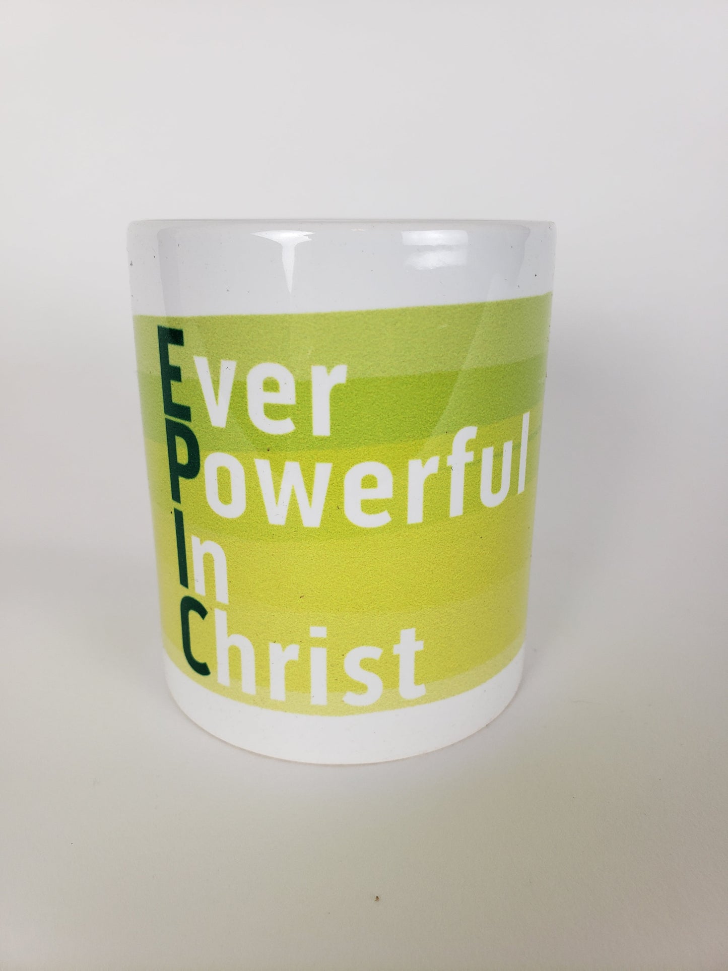Ever Powerful In Christ Coffee Mug – Green and Green