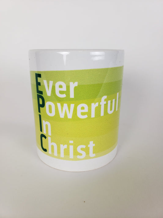 Ever Powerful In Christ Coffee Mug – Green and Green